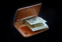 Load image into Gallery viewer, Vertical Bifold Card Wallet w/ Money Clip - Tan