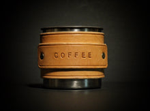 Load image into Gallery viewer, Tin Campfire Mug w/ Leather Wrap - “Coffee”
